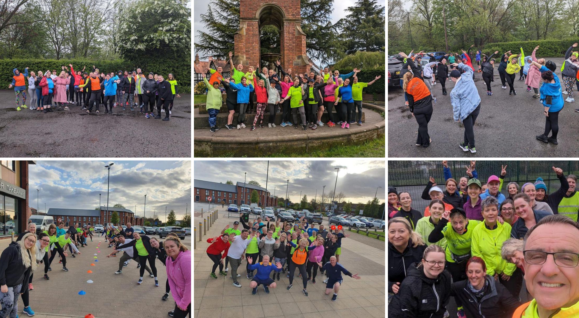 Mile Shy Club collage of group run images