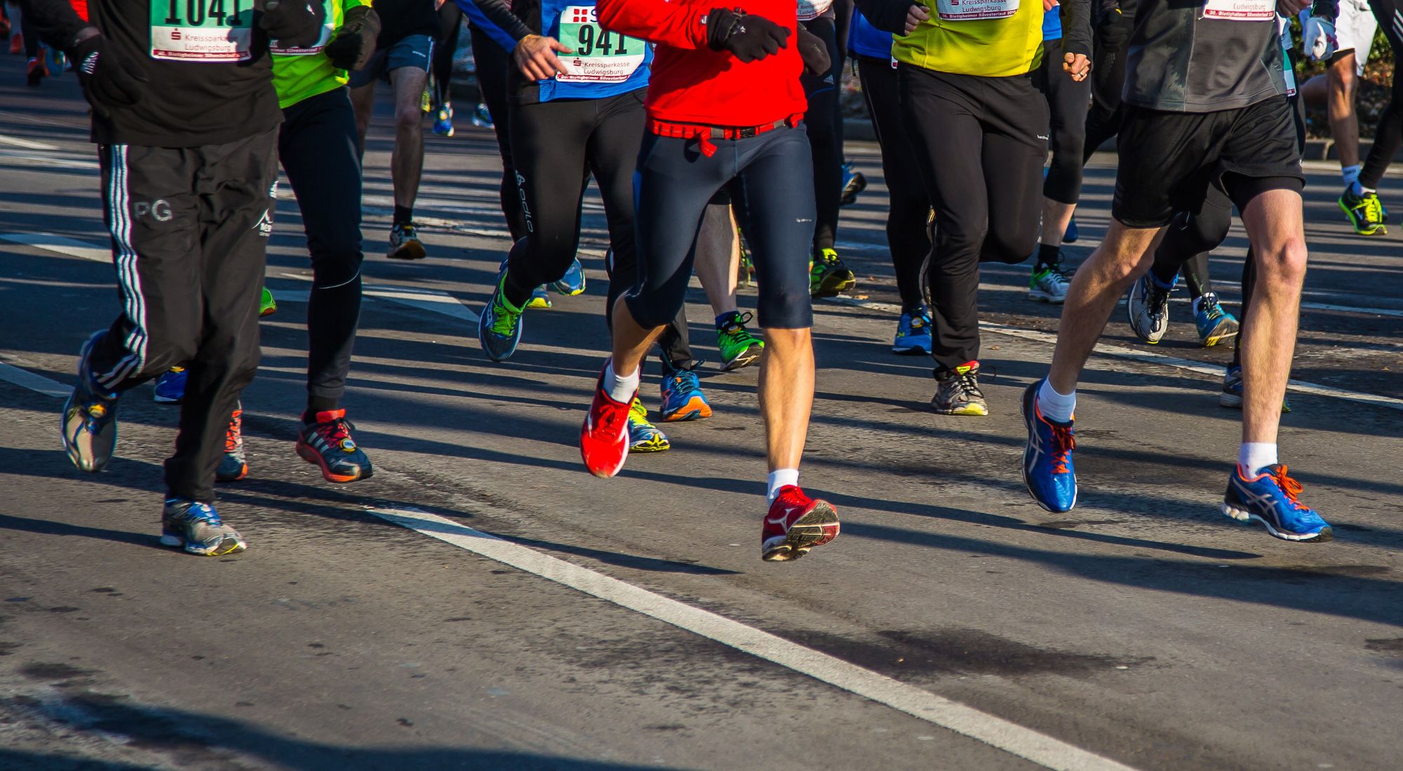 Top view of pair of running shoes