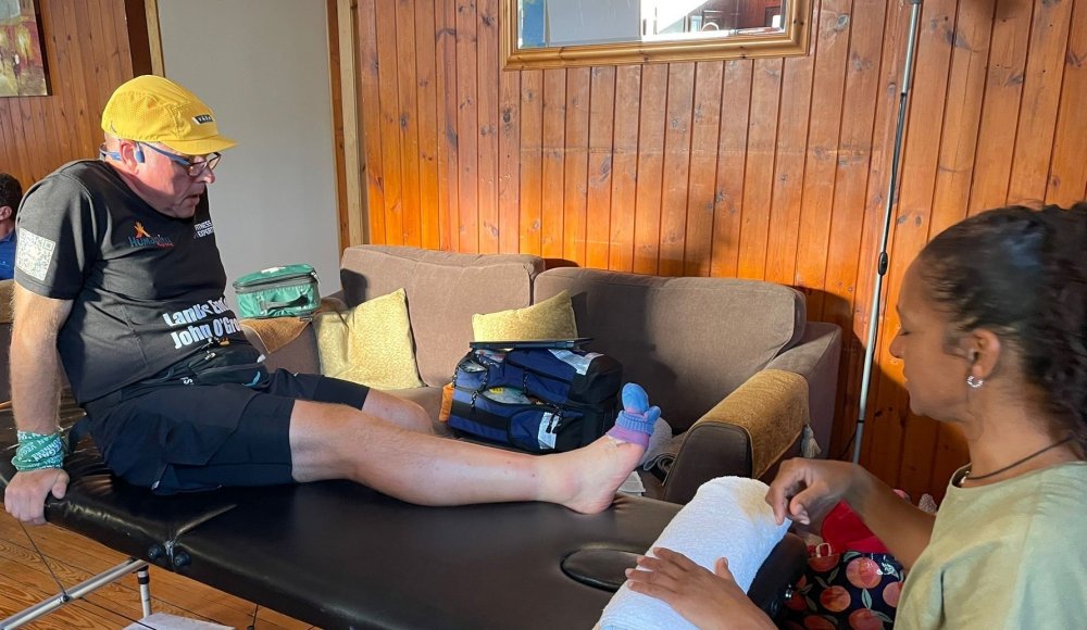 Bob Yates getting treatment